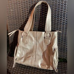 Kenneth Cole Reaction bronze faux leather handbag